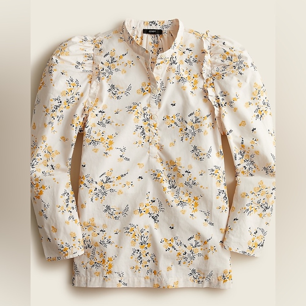 J Crew Puff-sleeve top in budding floral size S